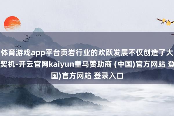 體育游戲app平臺頁巖行業(yè)的歡躍發(fā)展不僅創(chuàng)造了大皆干事契機-開云官網(wǎng)kaiyun皇馬贊助商 (中國)官方網(wǎng)站 登錄入口